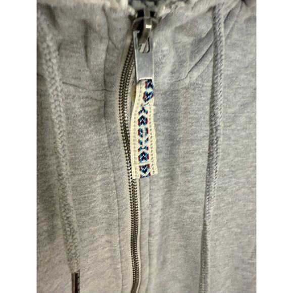 Altard State Gray Faux Fur Sherpa Hoodie Jacket Medium Zip Front Cozy Lined Sz M - Picture 3 of 7